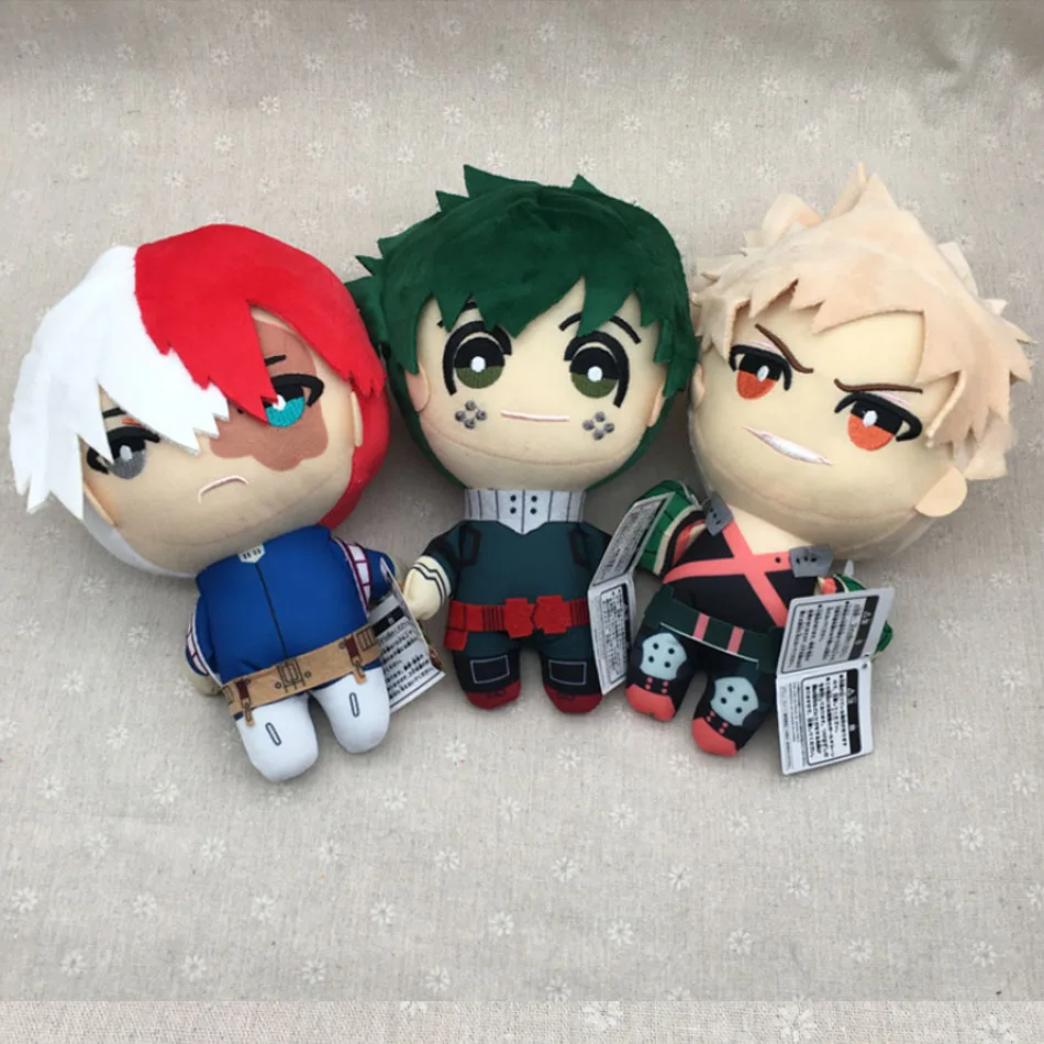 

23-25cm My Hero Academia Anime Izuku Midoriya Katsuki Bakugou Shouto Todoroki Plush Pendant Toy Soft Plush Doll Gift