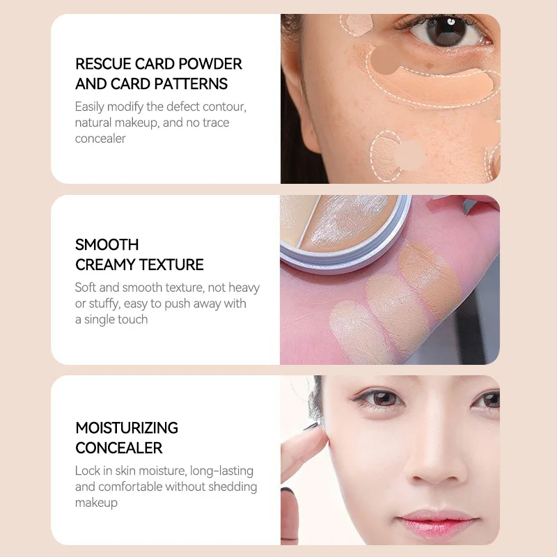 Maffick 3-Color Concealer, Provides Covering Concealer and Moisturizing, Covering Concealer with Concealer Foundation, Non-Fitting Powder, Also Available for Dry Impaired. Is Waterproof