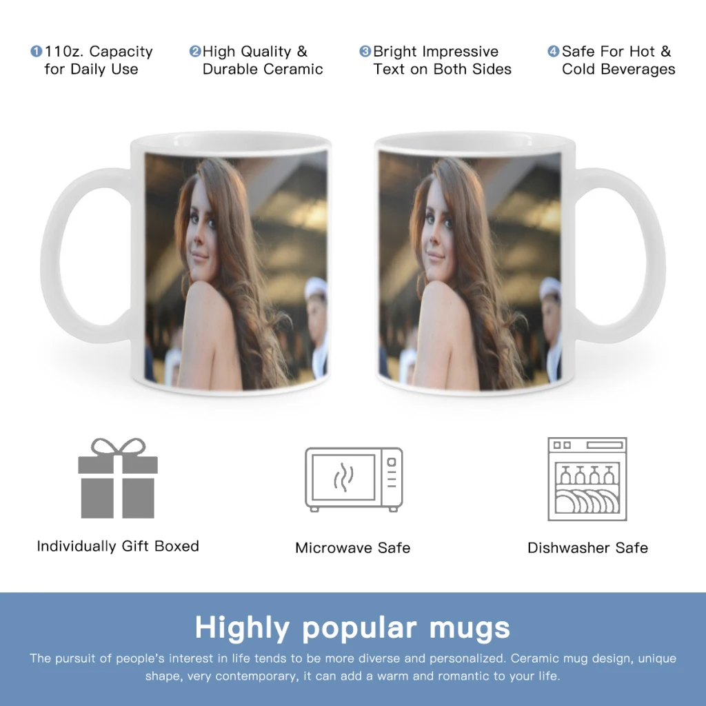 

Lana Del Rey Singer Free shipping Coffee Cups Ceramic cups creative cups and cute mugs Personalized Gift Cup For Tea