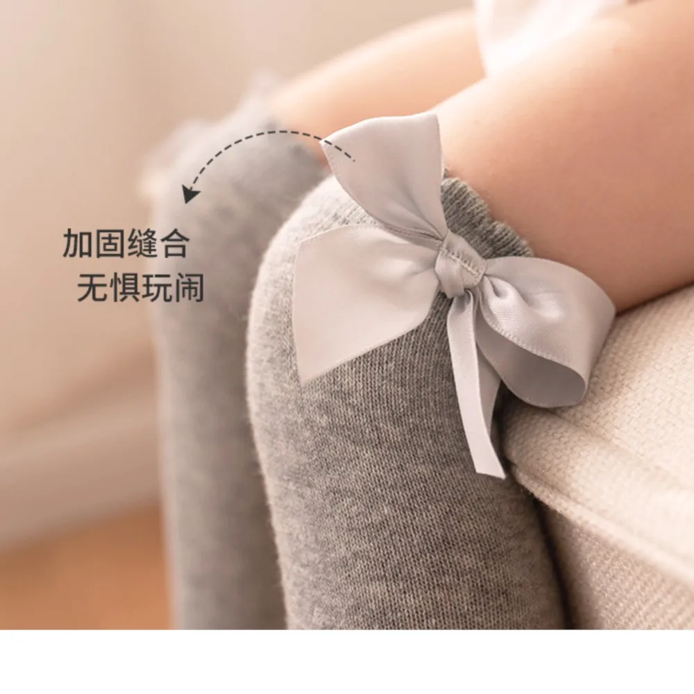 Newborn stockings baby girl bow spring and autumn thin sock toddler leg wearm super cute baby full moon stockings baby sachen