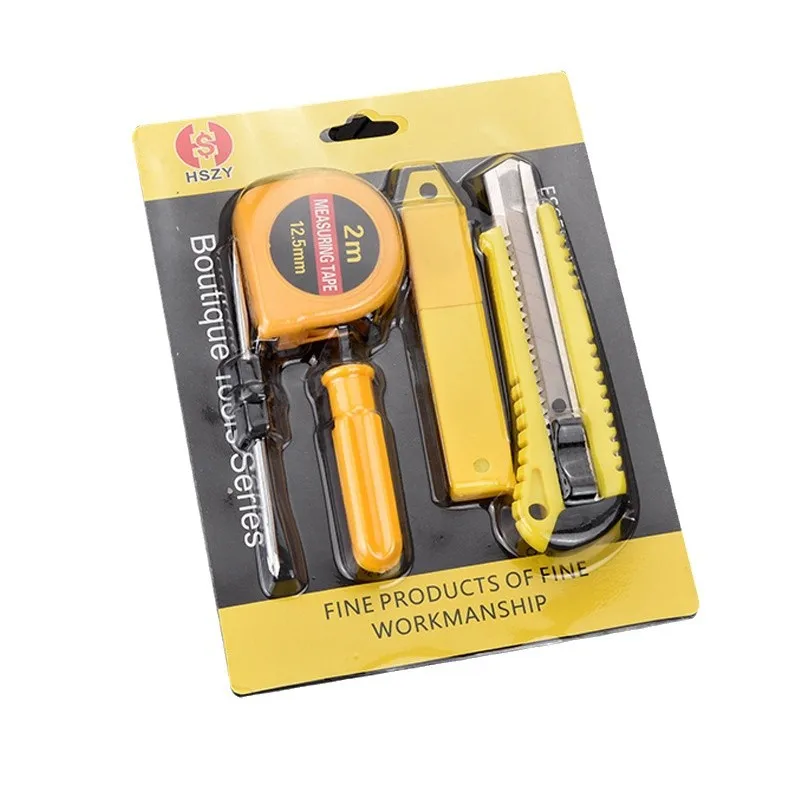 2M Tape Measure Cutter Screwdriver Set of Tools Utility Knife Snap Off Blades Hobby Knife Box Cutter Perfect For Cutting At Home