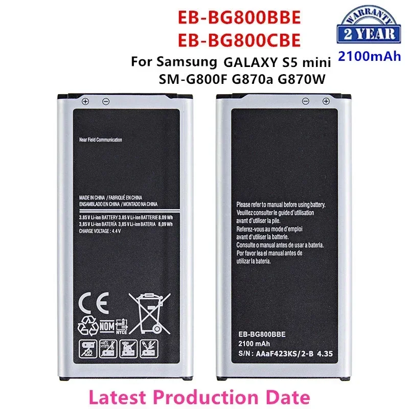 Brand New EB-BG800BBE EB-BG800CBE 2100mAh Battery For Samsung Galaxy S5 mini S5MINI SM-G800F G870A G870W Mobile Phone