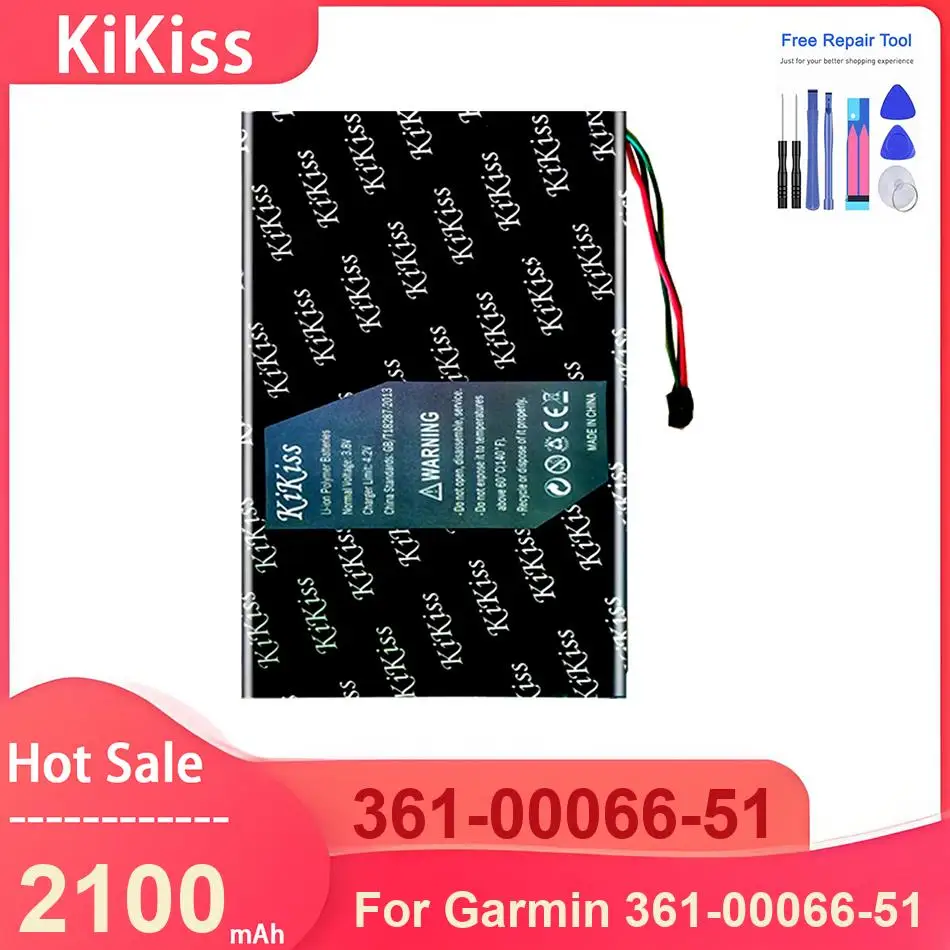 

Аккумулятор KiKiss для часов Garmin 361-00066-51, 361-00066-51, 2100 мАч