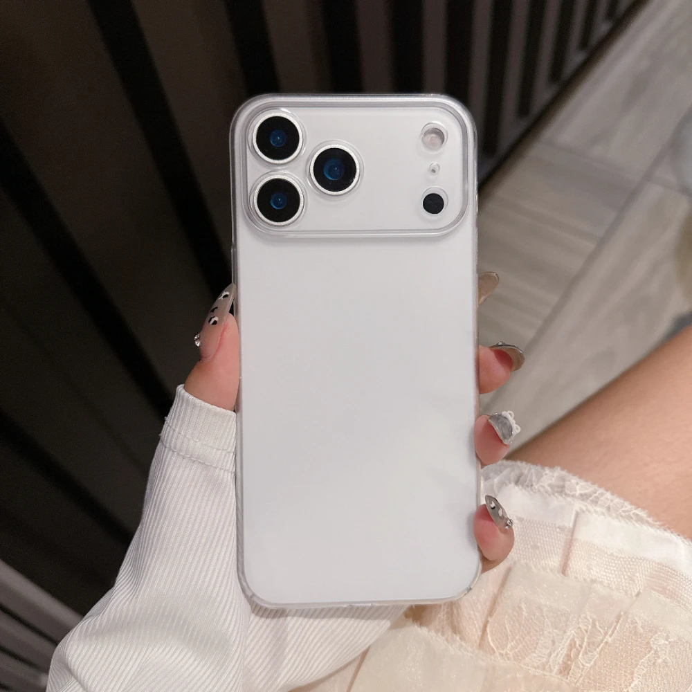Высококачественный прозрачный ультратонкий матовый чехол для телефона для iPhone 12, 13, 14, 15, 16 Pro Max Plus 17, противоударный чехол-бампер с защитой от воздуха