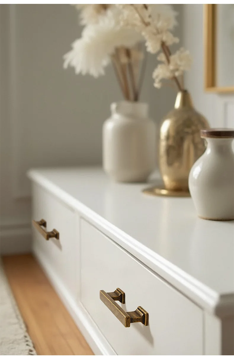 Amerikanische Zinklegierung, Vintage-Stil, Distressed-Bronze, massive Schranktür, Schubladengriff, Einzel- und Doppelloch-Türgriff für Möbel, Kleiderschrank – Detail 1