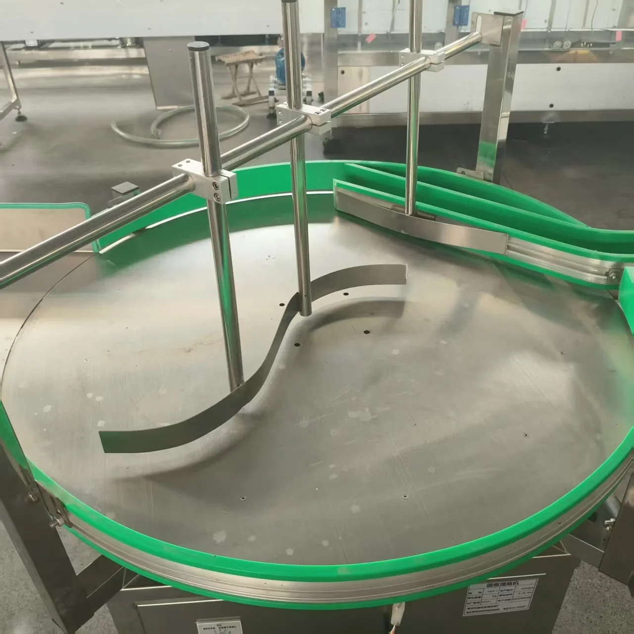 Bottle Stacking Bench Conveyor, Rotary Bottle Stacking Table 1000mm, Bidirectional Bottle Stacking Table