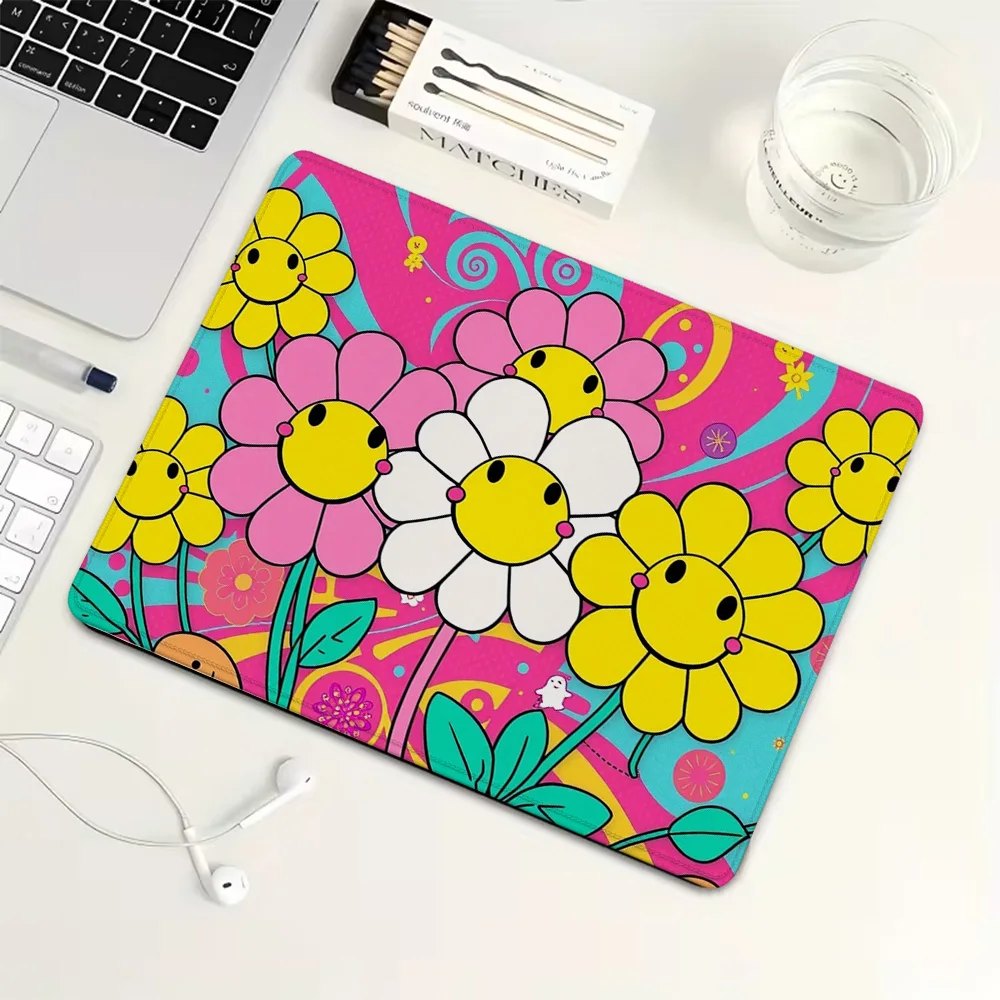 

Красочный коврик для мыши с цветочным узором, маленький резиновый коврик для игровой мыши, коврик для механической клавиатуры, аксессуары для ПК, коврик для компьютерного стола