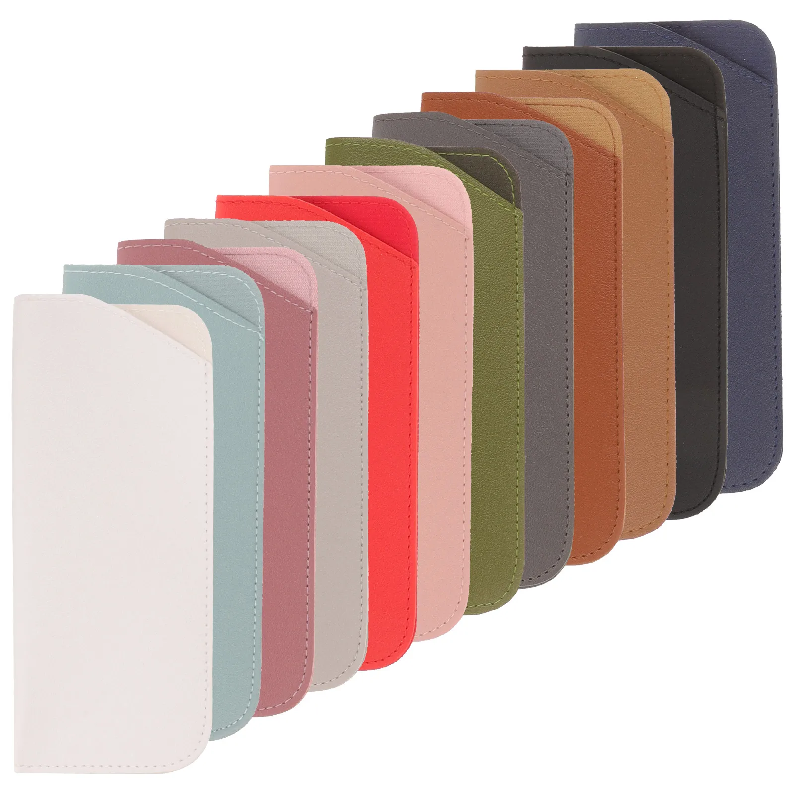 

12 Pcs Glasses Case Lightweight Portable Eyeglasses Storage Pouch Travel Outdoor PU Material Sturdy Safe Protection