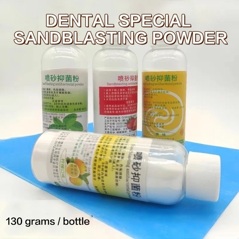 130g Dental Sandblasting Powder Teeth Whitening Powder Sandblasting Machine Material Fruit Flavor Strawberry Lemon view 2