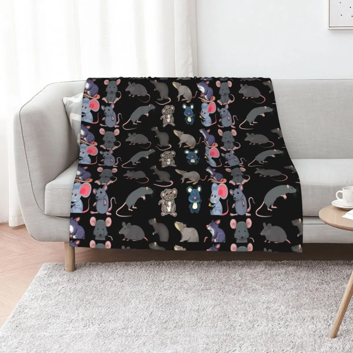 

Rat pattern -Rat lovers Throw Blanket Furrys wednesday Polar Summer Blankets