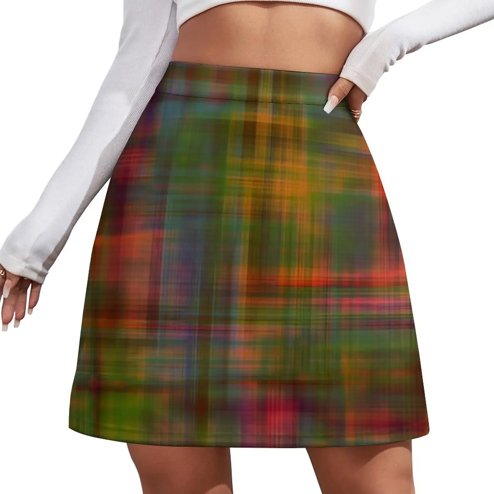 

Multicolored Abstract Modern Pattern Mini Skirt clothing women summer 2025 japanese style Mini Skirt