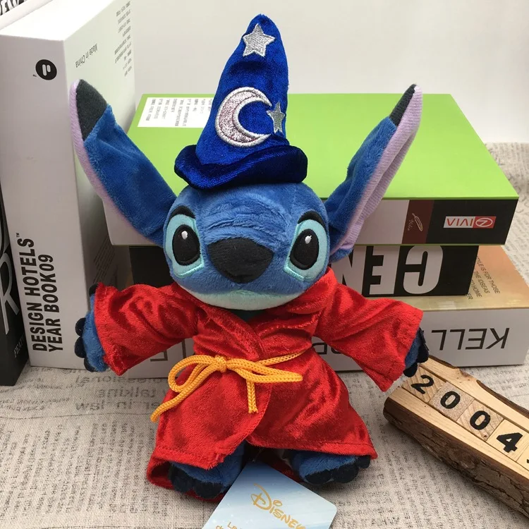 New 25cm Disney Interstellar Baby Magician Plushier Soft Stitch Holding Little Gold Stitch Cartoon Plush Toy Doll