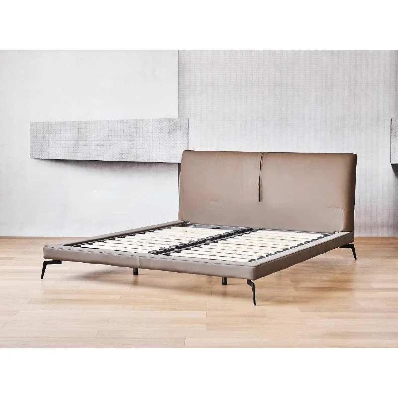 /Leather Art Bed/Minimalist 2m * 2m big bed Modern minimalist leather+down/