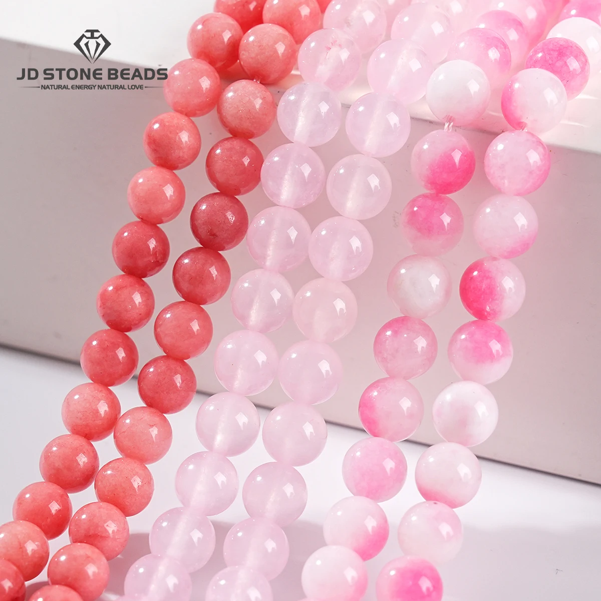 

Natural Stone High Quality Light Pink Chalcedony Bead Round Loose Spacer for Jewelry Making DIY Bracelet Necklace Accessories