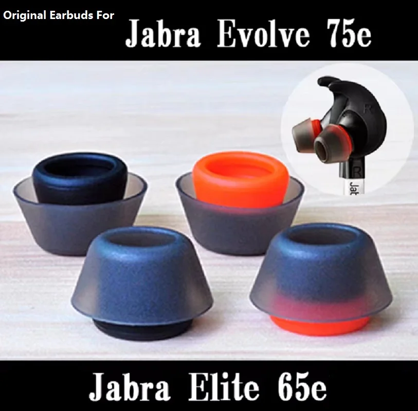 أطراف أذن أصلية 100% لسماعات الأذن Jabra Elite 65e، تتطور 75e سماعات أذن لاسلكية بديلة من السيليكون