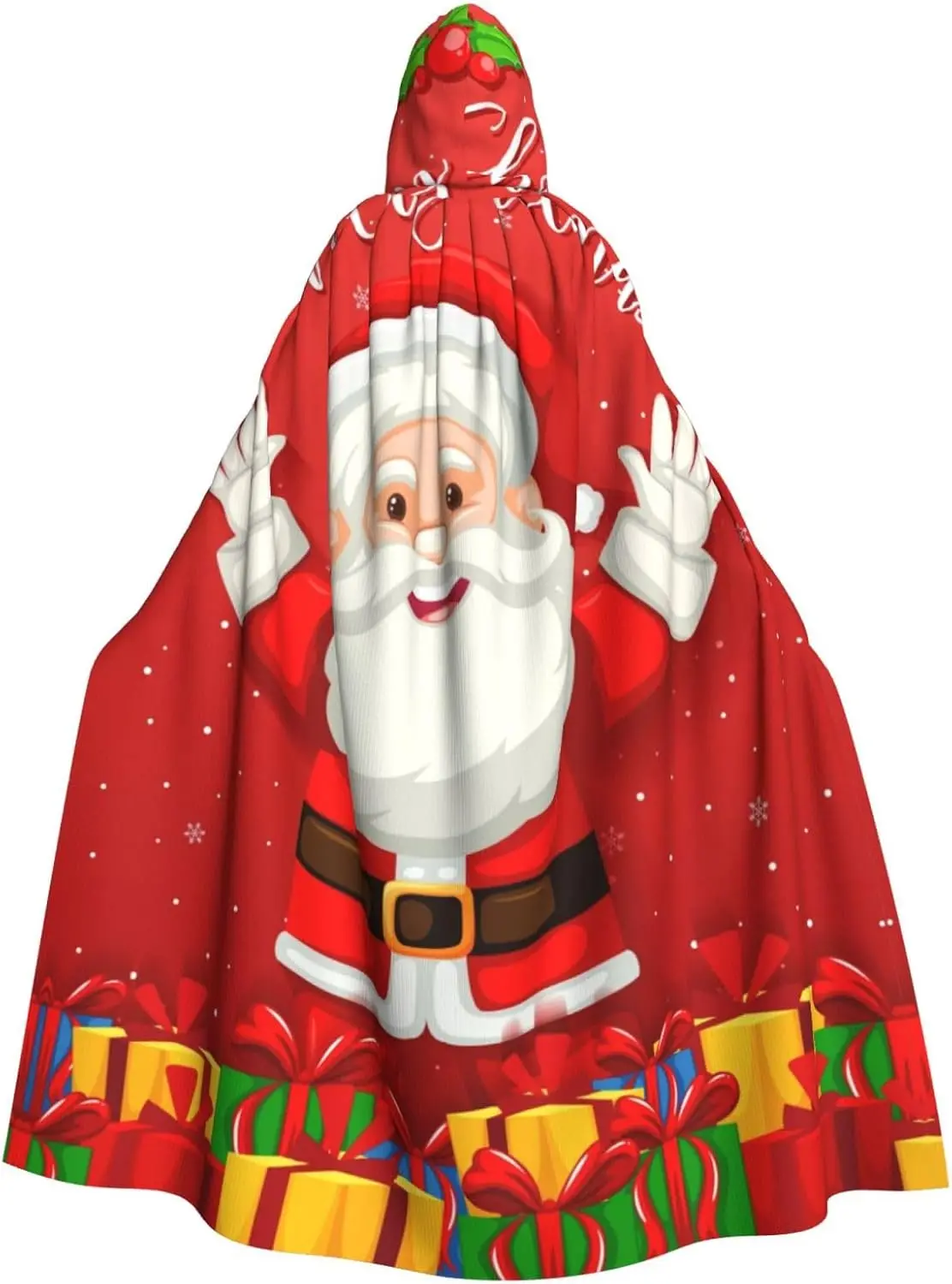 

Веселого Рождества. Накидка с капюшоном для взрослых с принтом, карнавальная праздничная накидка, халат для косплея, костюм для вечеринки, готический карнавал