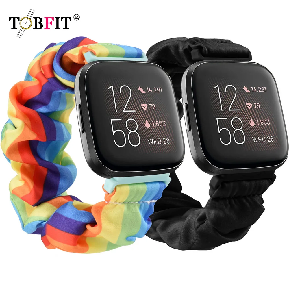 Scrunchie Elastic Strap Band For Fitbit Versa 2/Versa Lite Band Watchband Wristband Fabric Bracelet For Fitbit Versa SE Strap