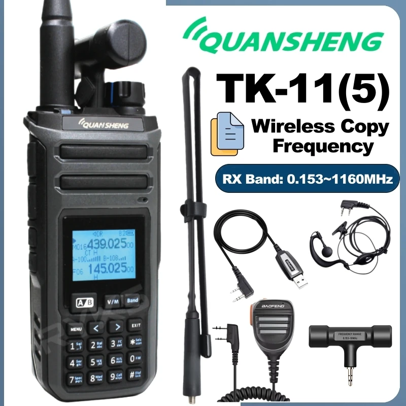walkie-talkie-quansheng-tk-11-5-ad-alta-potenza-10w-analizzatore-di-spettro-foto-con-alimentazione-fai-da-te