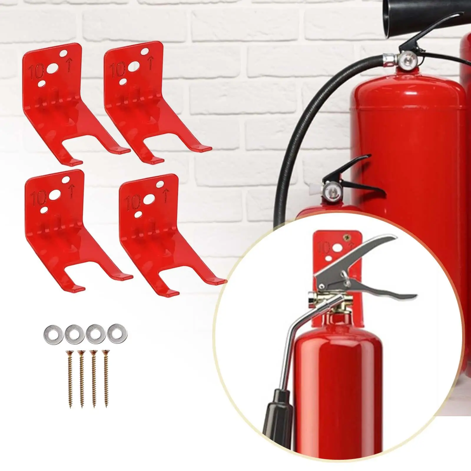 4 Pieces Fire Extinguisher Brackets Wall Hanger for Store Hotel Kitchen