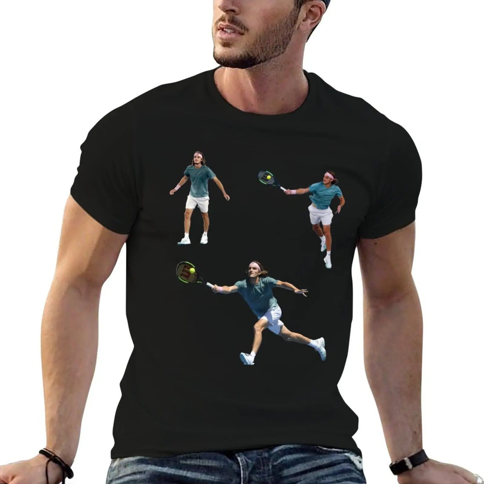 

stefanos tsitsipas s pack T-Shirt cotton tshirt 100% t shirt for man T-Shirt
