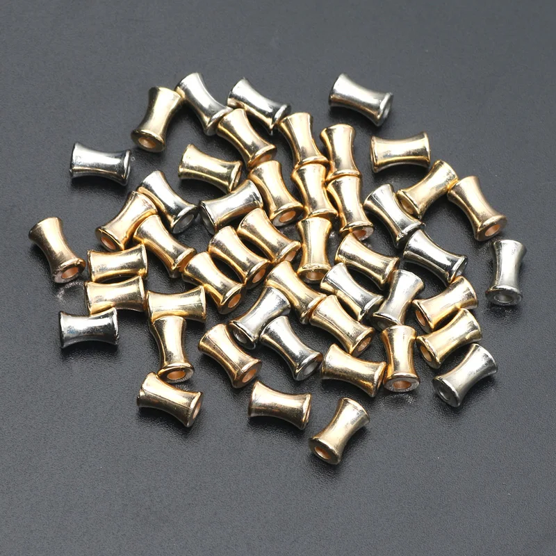 Lote de 100 cuentas de junta de bambú CCB, abalorios espaciadores acrílicos para la fabricación de joyas, collares y pulseras, accesorios de joyería DIY, 5x8mm