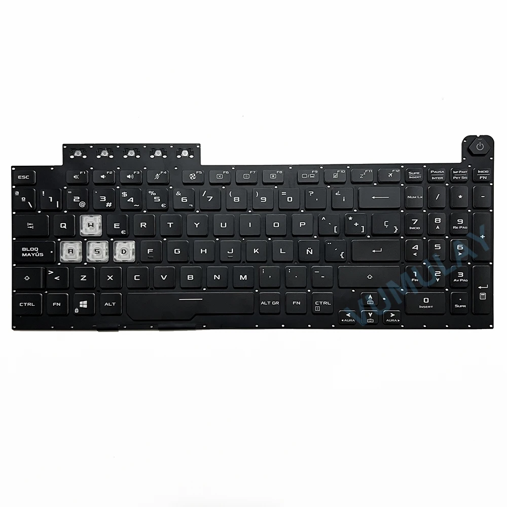 Imagem -03 - Teclado Retroiluminado Espanhol para Asus Tuf Gaming F15 A15 F17 A17 Fx506 Fx506u Fx506i Fx506ih Fx506l Fx506li Fa506 Fa506q Fa506u Tuf706 Fx706 Fx706u Fx706ii Fx706li Fa706 Fa706u Fa706ii