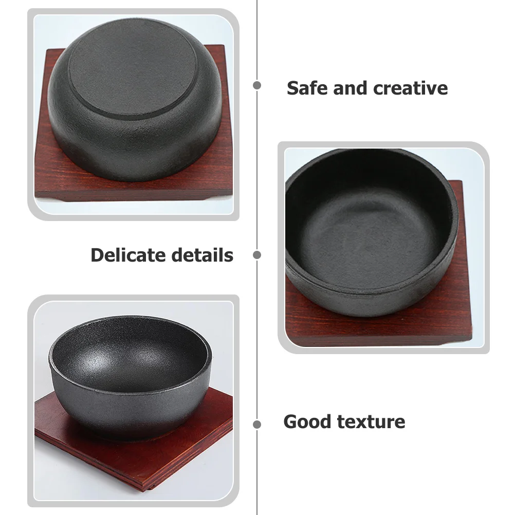 

1 Set Cast Iron Bibimbap Korean Pot Reusable Serving Bowl For Rice Noodles Salad Fruit Cereal Household Kitchen Food Bowl