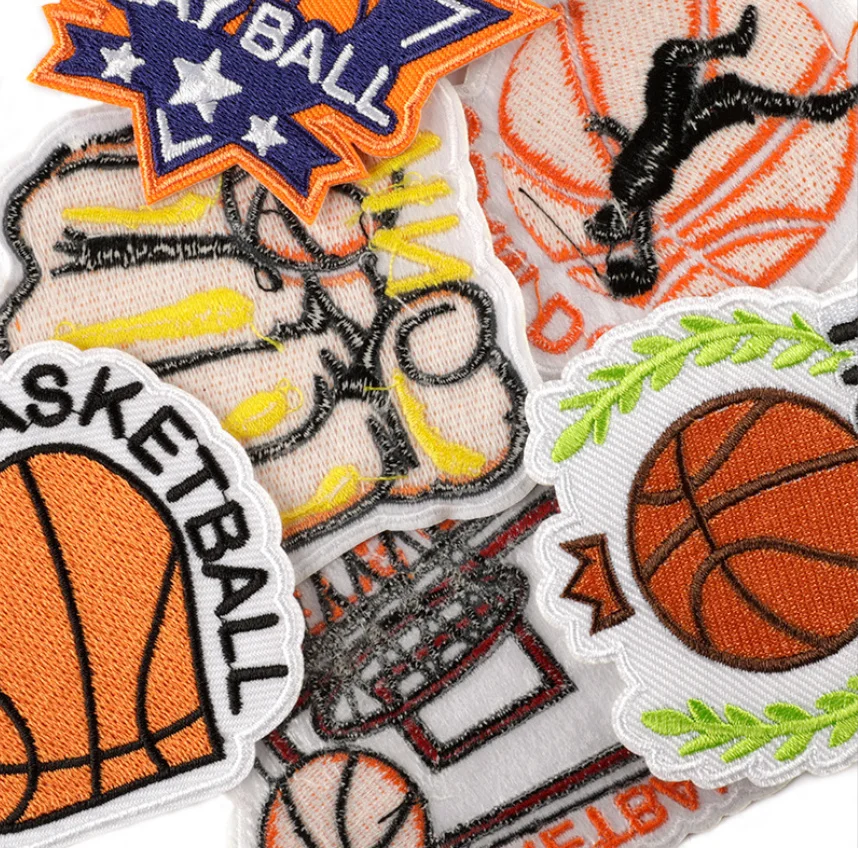 10 Pcs Love Basketball Embroidered Patches Iron On Clothing Hat Bag Shoe Repair Material Phone Gift Box Decor DIY Accessory