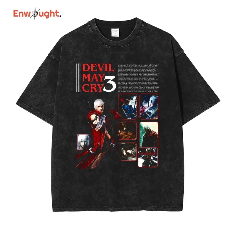 Dante Vergil Nero T Shirt Hip Hop PC Game Devil May Cry Vintage