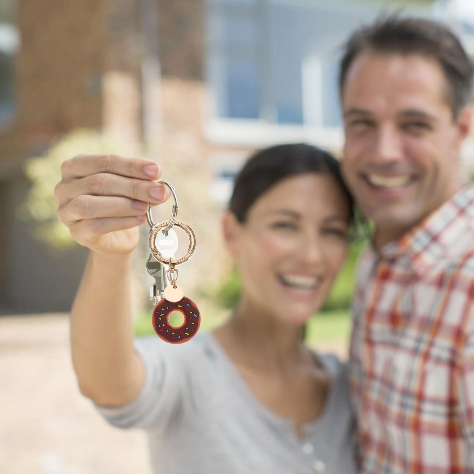 

Silicone Protective Case For Anti-Lost Scratch-Resistant Wear-Resistant Doughnut Shape Keychain Accessory Cover