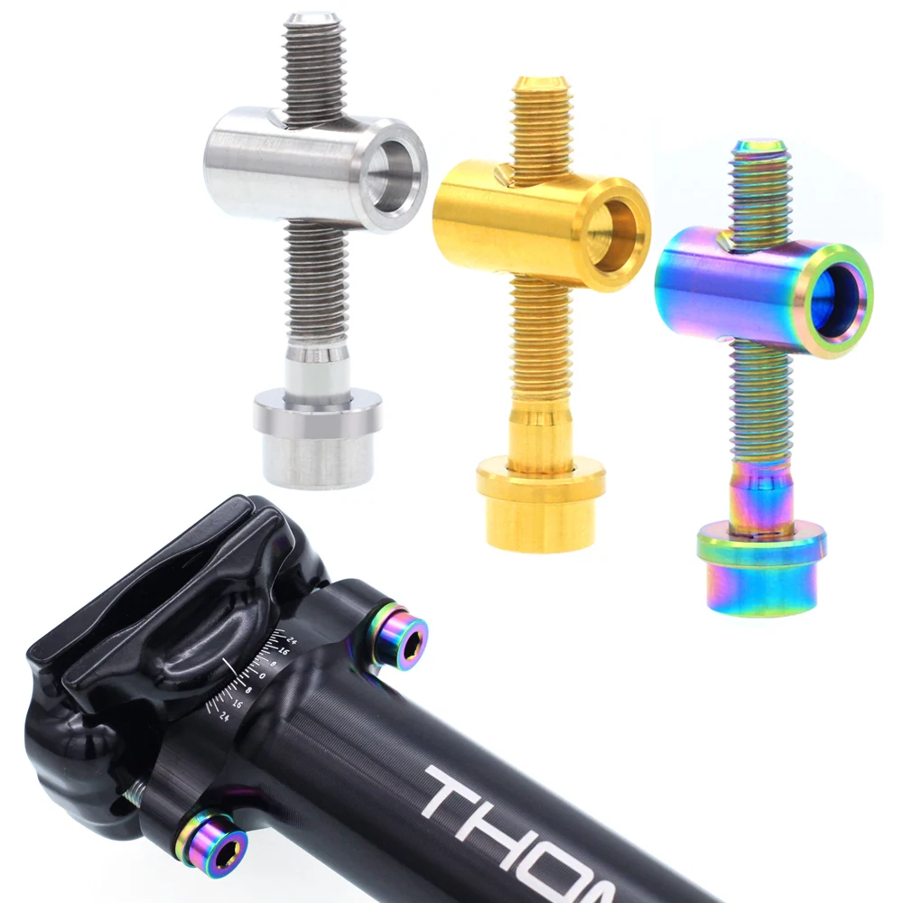 2pcs Mountain Bike Titanium Alloy Seat Screw M5X30/40mm Seat Bow Seat Tube Pair Lock Fixing Screw, Seat Rod