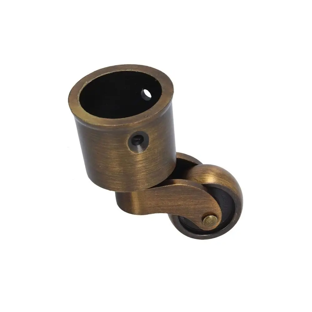 Stable Round Cup Caster Wear Resistant Silent Antique Caster Brushed Vintage Furniture Wheel for Cabinet Piano Table Chair