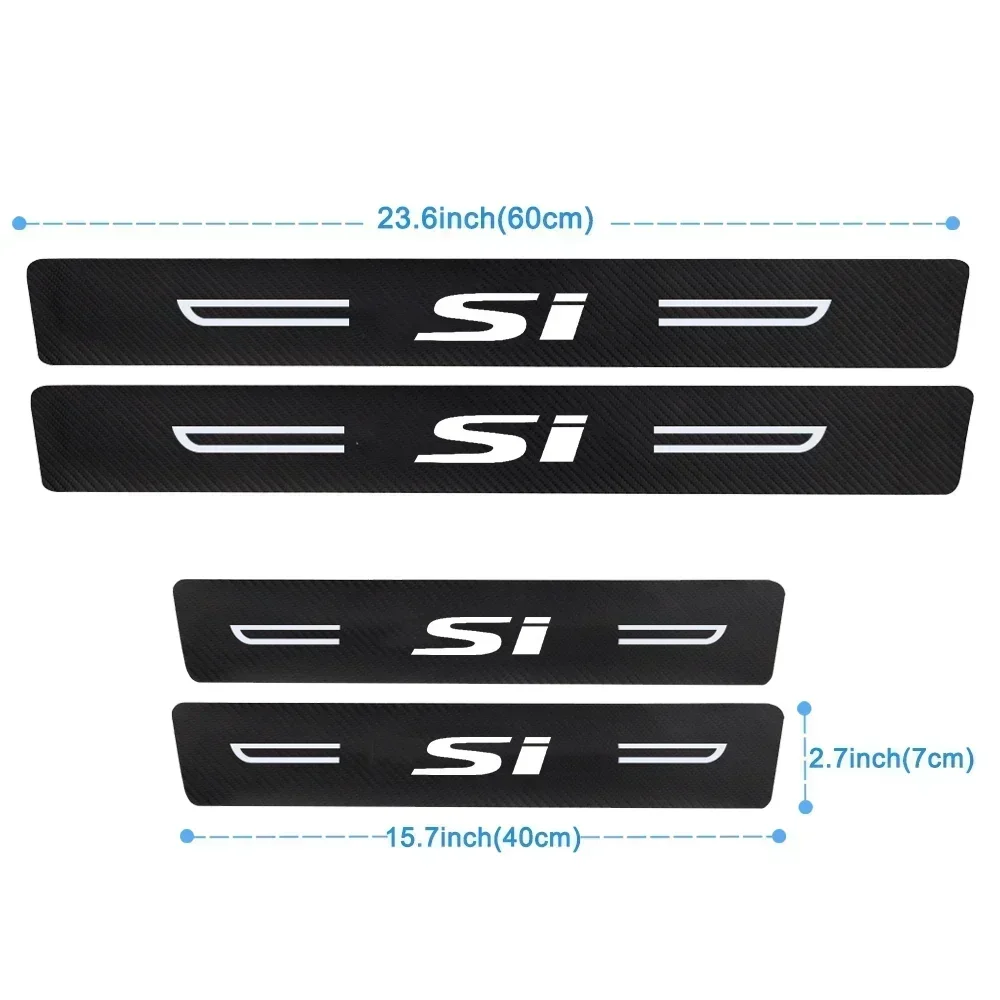 Car Decoration for Honda Si Spirior Badge Welcome Pedal Threshold Strip Sticker Anti Scratching, Front Door Sill Protect Decals