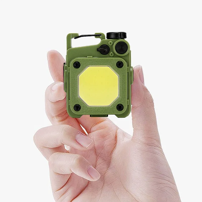 Mini Keychain Light Rechargeable Bright LED Portable Flashlight Outdoor Small Work Lamp