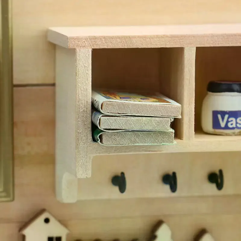 1/12 Puppenhaus Simulation Mini Wand Regal Hängen Rack Modell Puppenhaus Wohnzimmer Möbel Dekoration Puppen Haus Zubehör