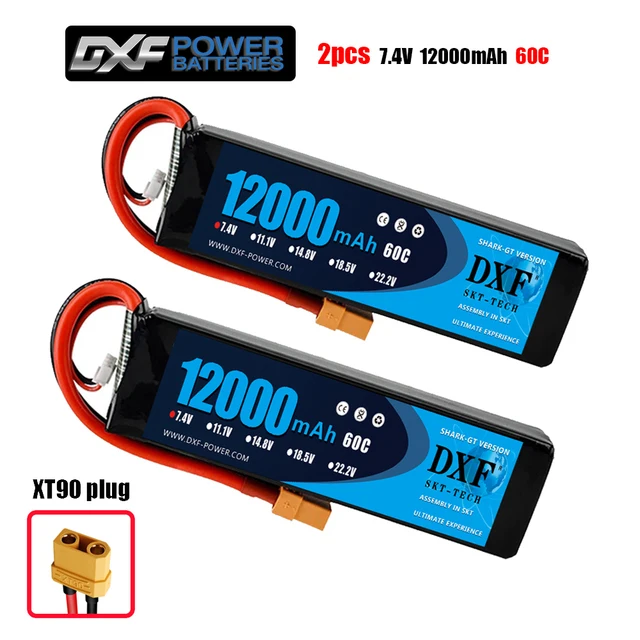 DXF 2PCS 7,4 V 2S 12000mah 10000mah 9300mah Lipo Batterie XT60 für RC Auto Boot lkw Drone FPV Walkera QR X350 Quadcopter Teile