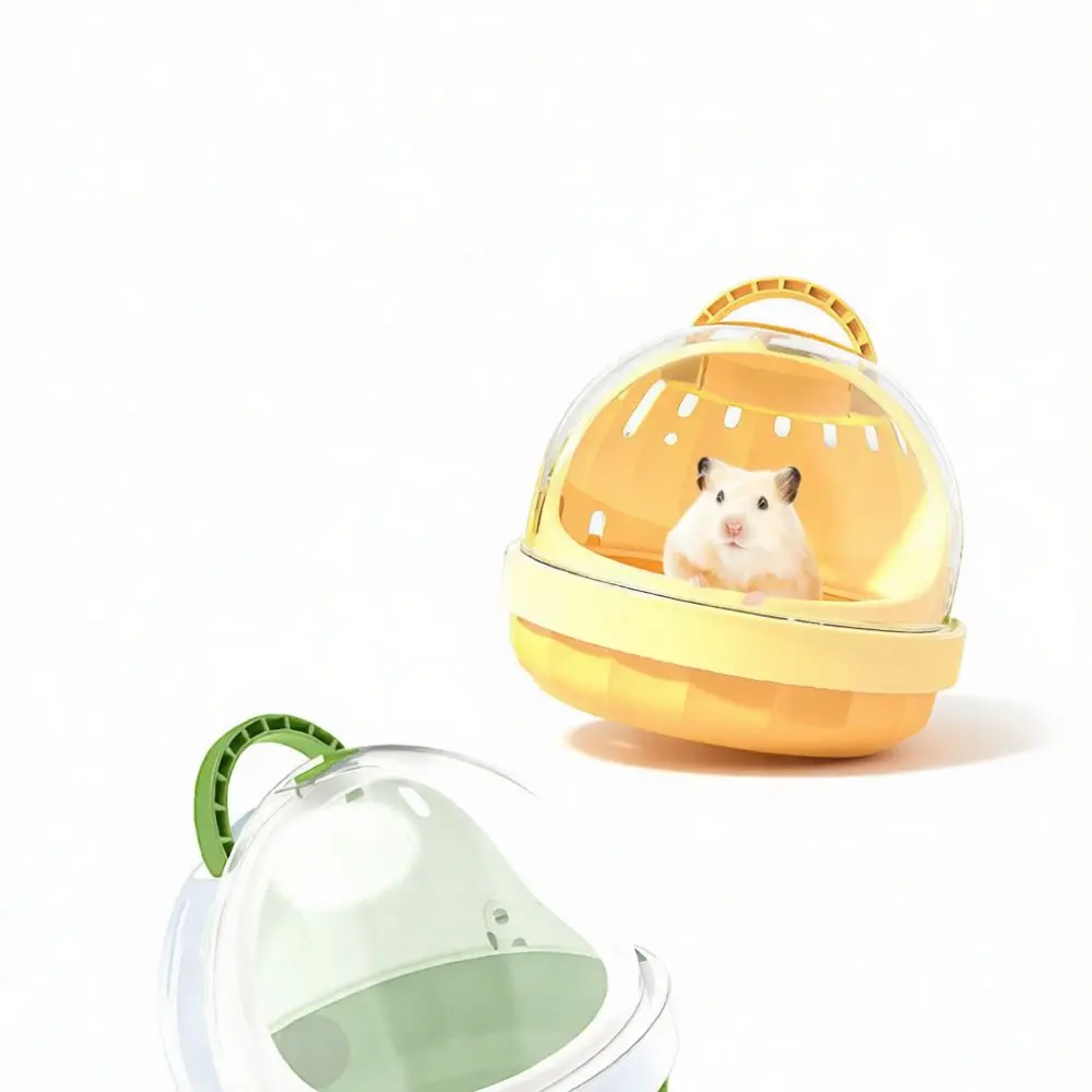 Cute Portable Hamster Carrier Panoramic Ventilation Bag For Small Pets Squirrel Rat Travel Case Outdoor Activity House Supplies