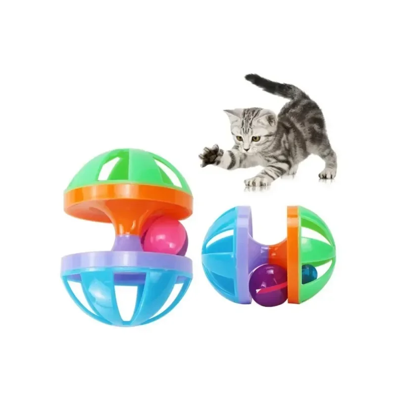 HOT SALES!!! Pet Cat Kitten Dumbbell Bell Ball Scratch Training Game Interactive Playing Toy