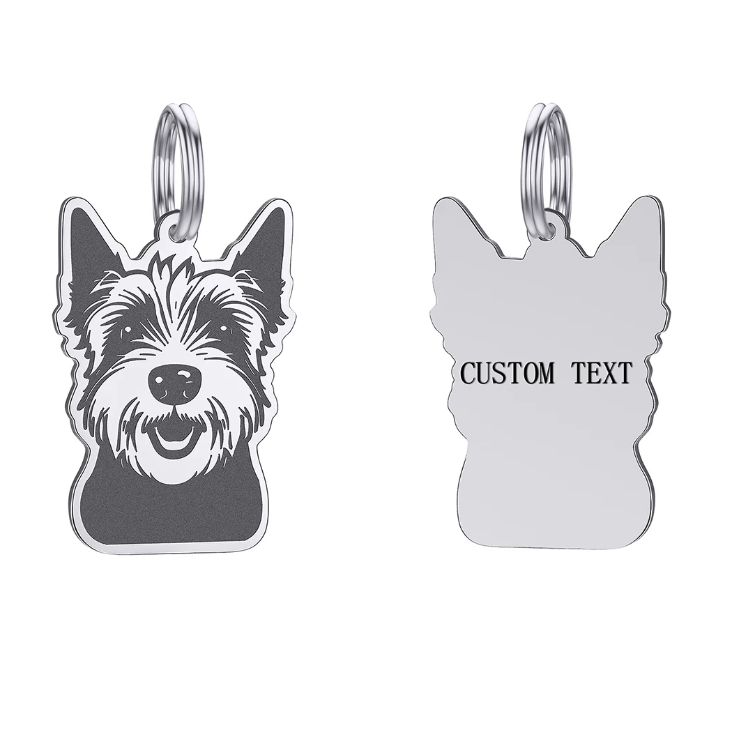 West Highland Terrier ID Tag Name Phone Collar Custom Engraved Keychains