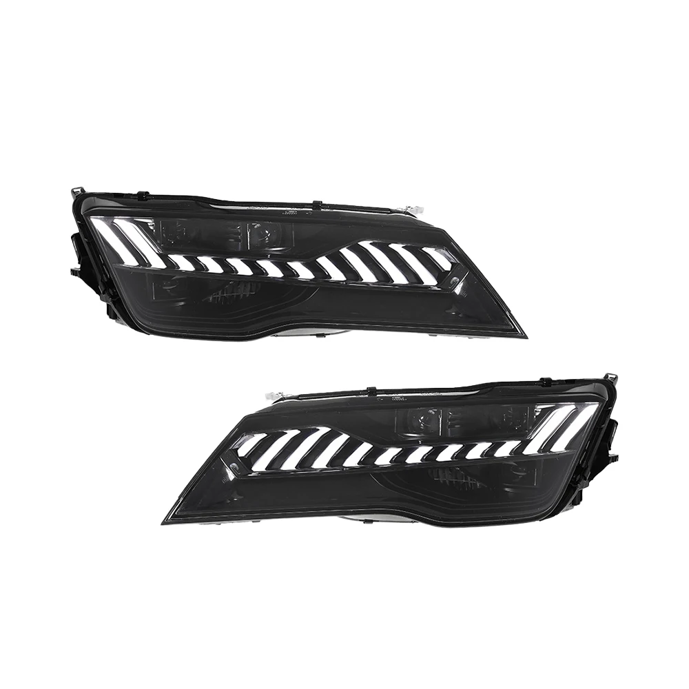For AUDI A7 2011-2014 Car Headlights Assembly Modified New Style RS7 DRL LED Streamer Turn Projector Dual Lens Tool Accessories