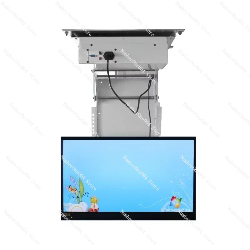 32-75 Inch Remote TV Ceiling Hanger Motorized Ceiling TV Mount Electric Flip Bracket Motorized LCD TV Lift for Smart Home Office