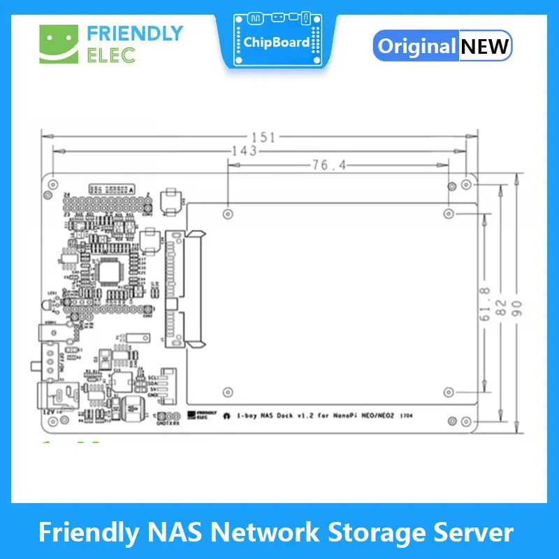 Servidor de almacenamiento de red NAS amigable, disco duro de base NAS, Kit de NAS de 1 Bahía para NanoPi NEO NEO2