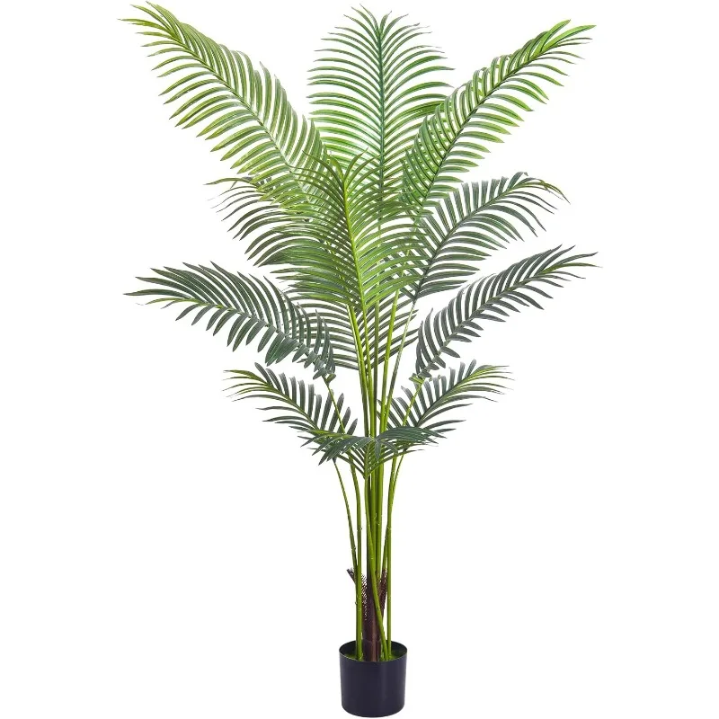 Artificial Golden Cane Palm Tree Faux Plant for Home Decor Indoor Outdoor Faux Areca Palm Tree in Pot