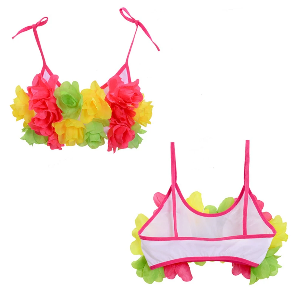 

Hawaii Grass Dance Cloth For Girl Child 3D Flower Costume Polyester Fiber Bright Performance Wear No Size