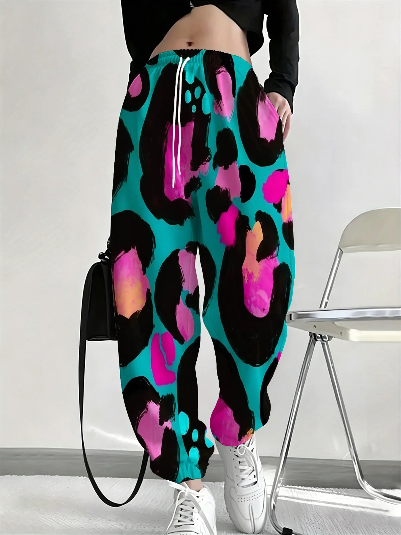Four Seasons Women's Pants 3D Printed Comfortable Soft Casual Fashionable Versatile Street Style Clothing