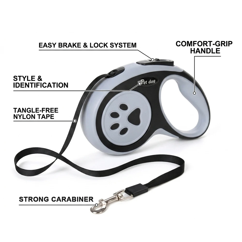 Automatic Retractable Dog Leash With Anti Slip Handle For Pets_voghion.com