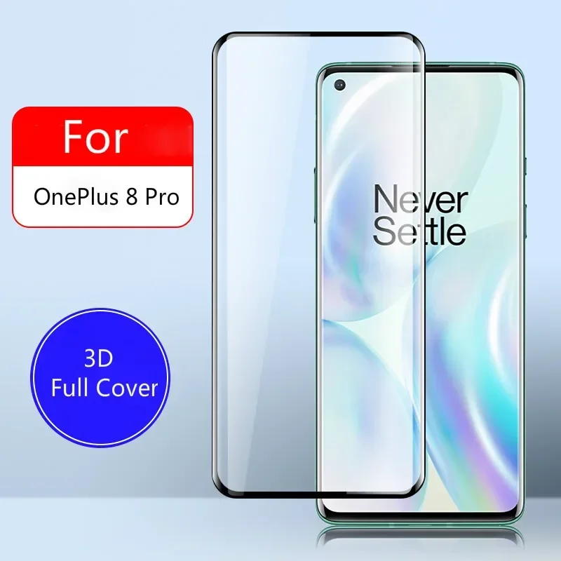 3D Curved Edge Full Cover 9H Tempered Glass for OnePlus 8 Pro 7 7T Pro Screen Protector for One Plus 8 7 7T Pro Protective Film