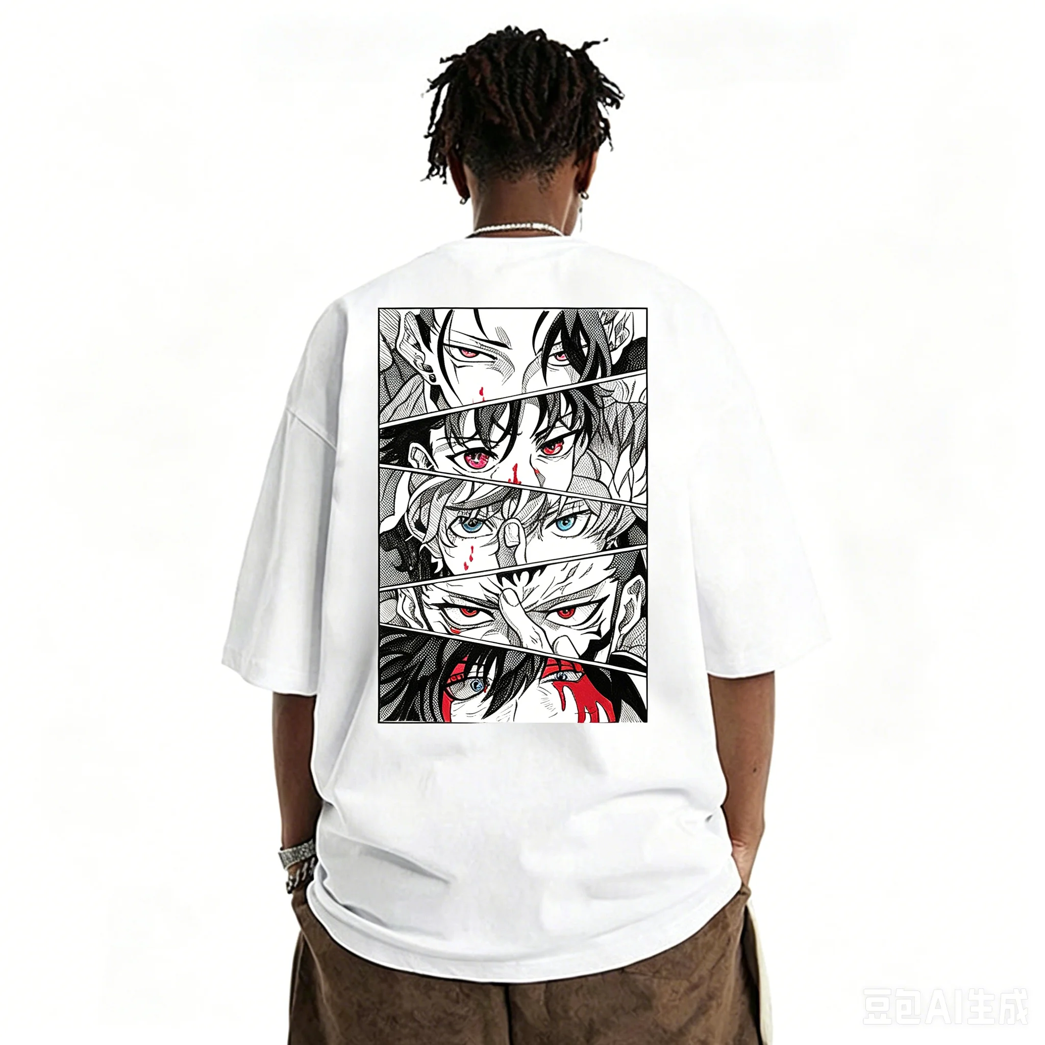 2026 Summer Jujutsu Kaisen Graphic T-Shirt Men's Anime Print Over-sized Loose Street-wear Tee Fashion Soft Pure Cotton T-shirt.