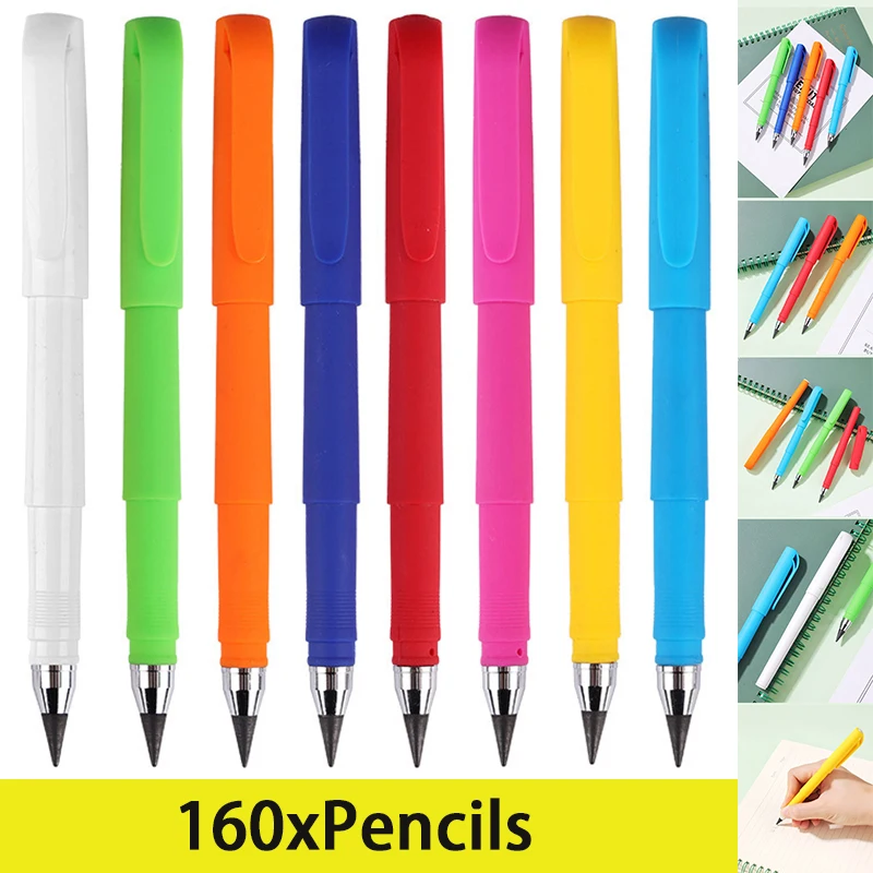 

160Pcs Inkless Pencil Unlimited Writing No Ink HB Pen Sketch Painting Pencils Tool School Office Supplies Gift