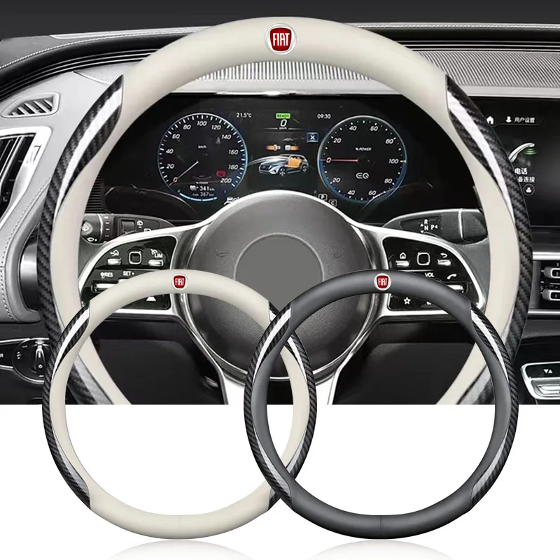 

1PCS New Car Steering Wheel Covers Interior Anti-Slip For FIAT Abarth 500 Panda Bravo Punto Tipo Linea Freemont Car Accessories